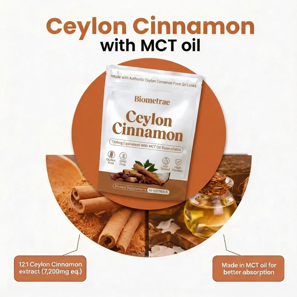 Ceylon Cinnamon 7200mg Equivalent with MCT Oil